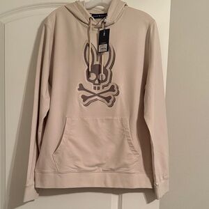 Psycho Bunny Cream Hoodie with Iconic Logo